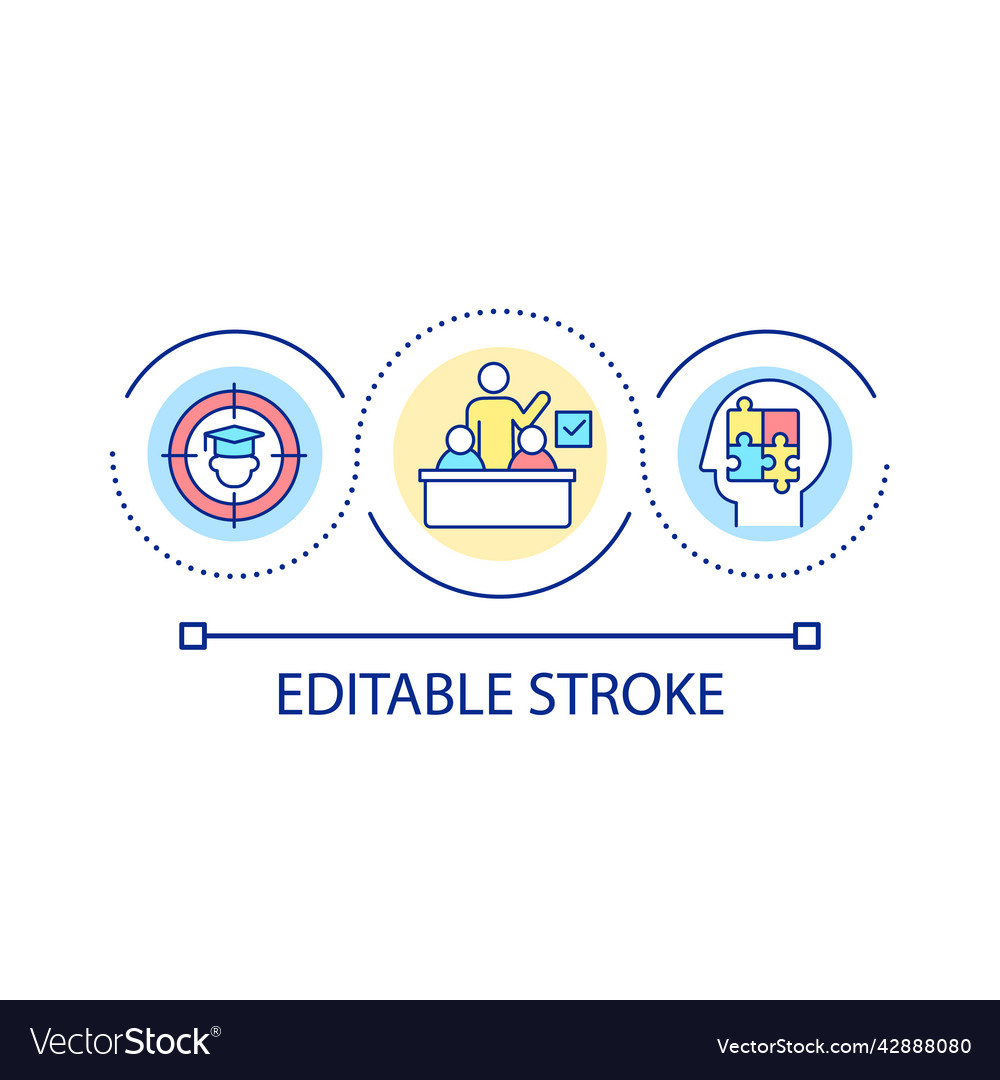 Focusing on students loop concept icon