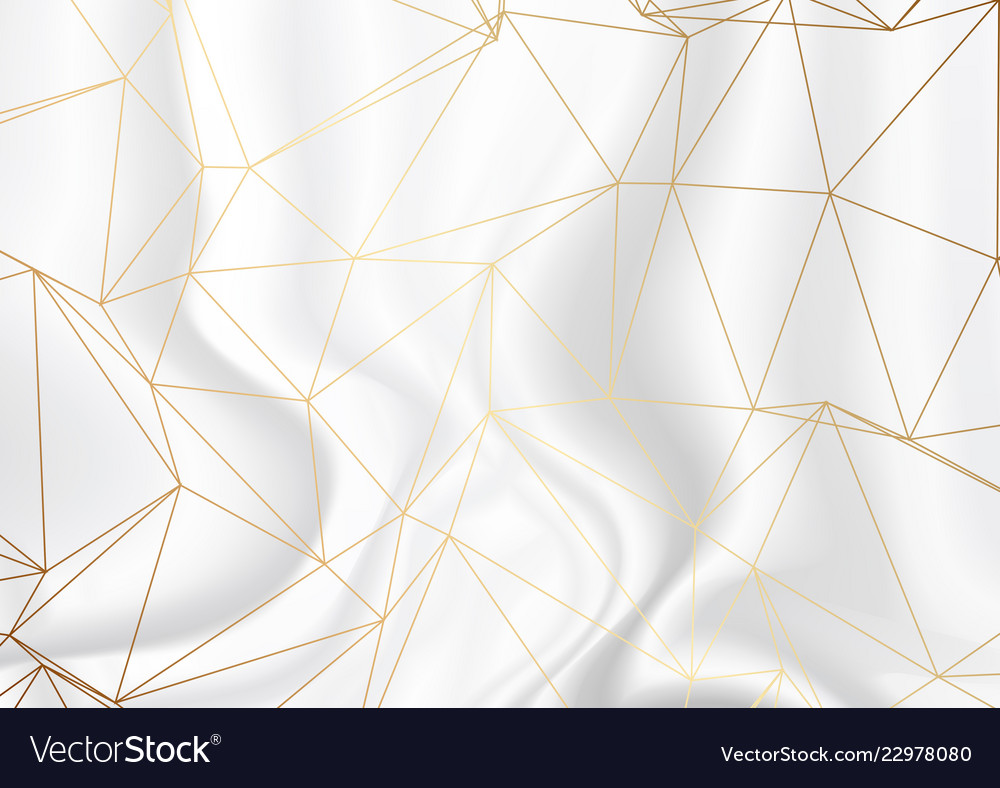 Gold Low Poly Design On Silver Marble Texture