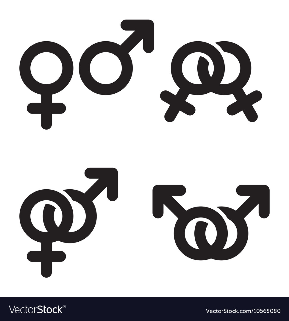 Male And Female Symbols Combination Royalty Free Vector