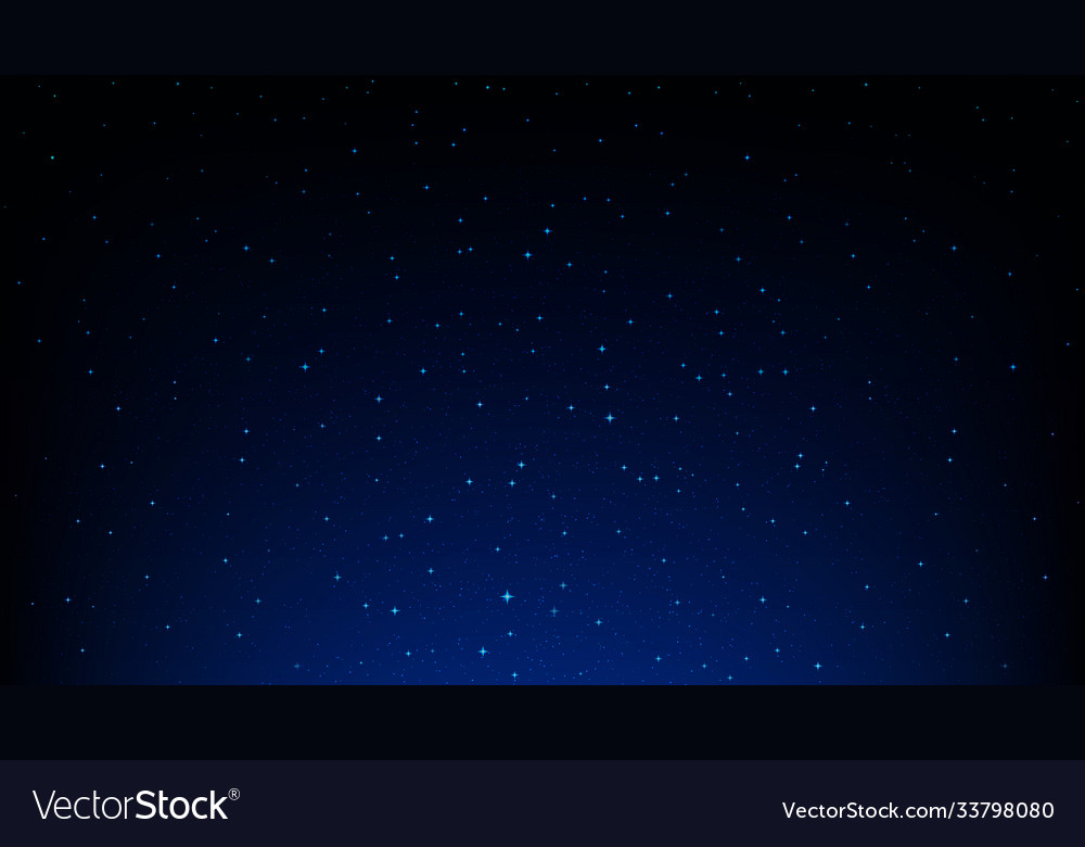 Night starry sky dark blue space background vector image Night starry sky dark blue space background