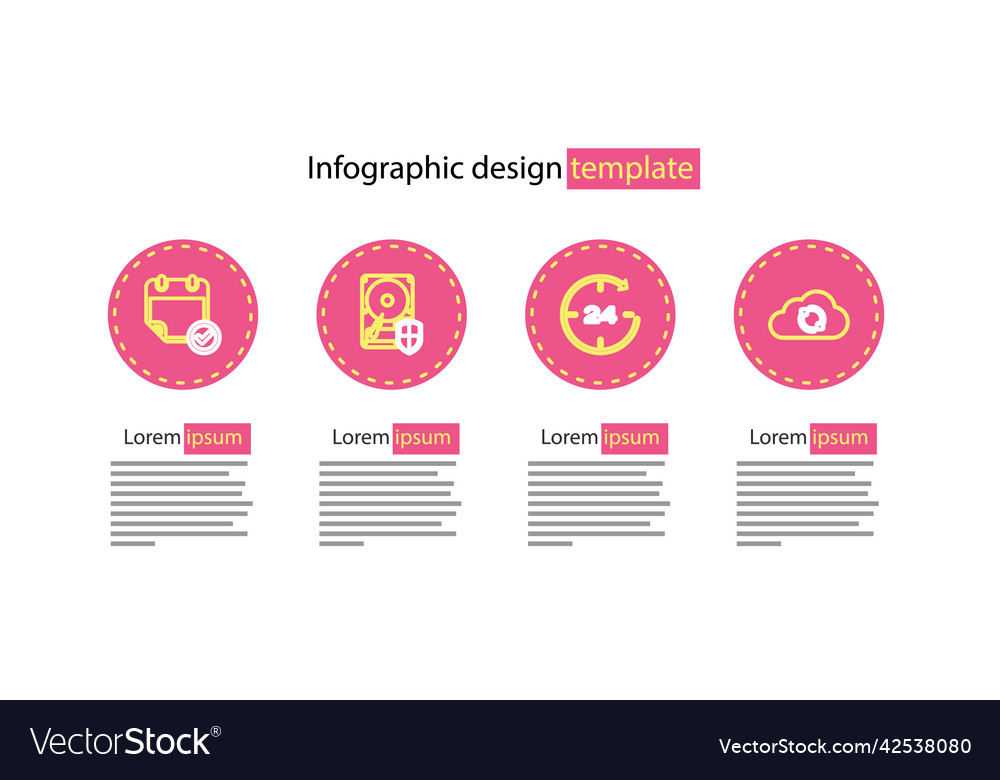Set line clock 24 hours cloud sync refresh hard vector image Set line clock 24 hours cloud sync refresh hard