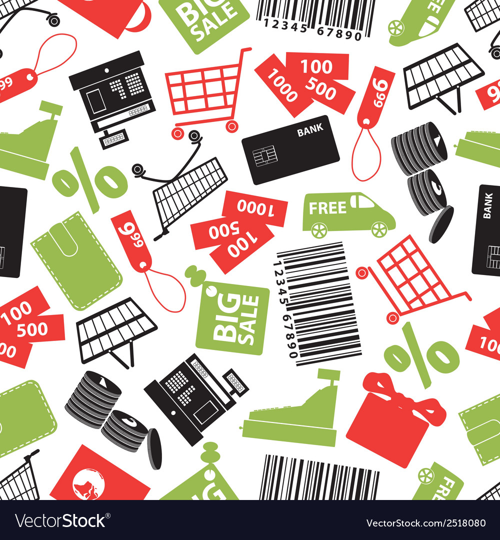 Shopping icons color pattern eps10