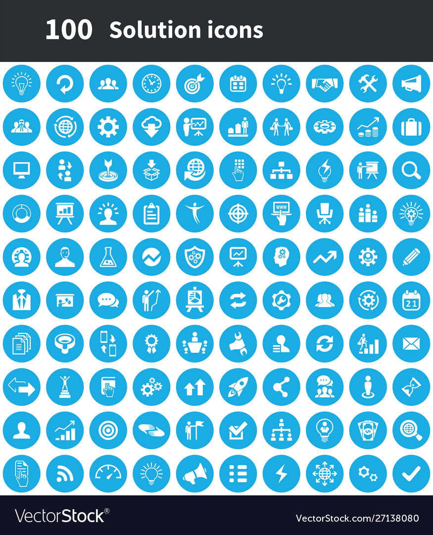 Solution 100 icons universal set for web and ui