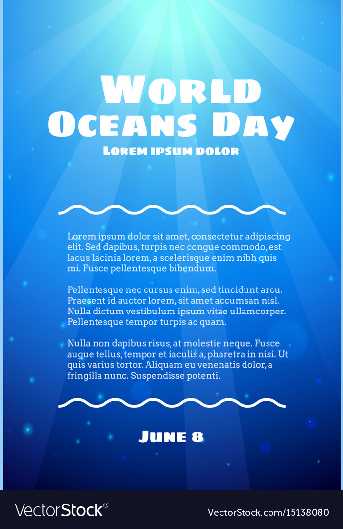 World Oceans Day June 8 Royalty Free Vector Image