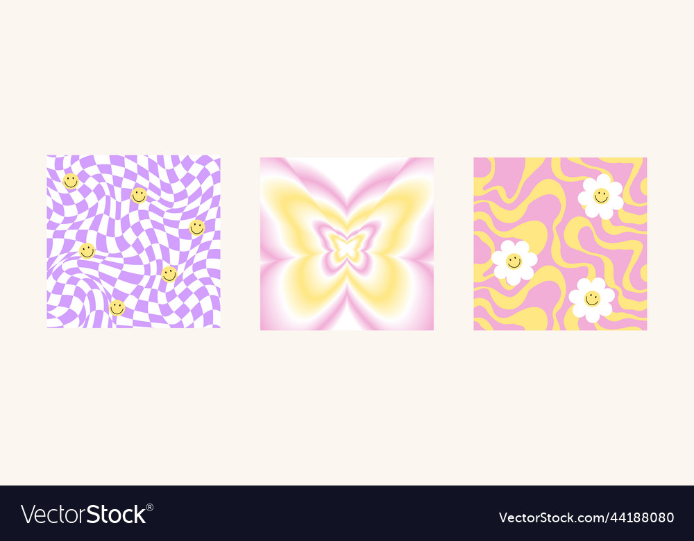 Y2k cool groovy backgrounds retro pop 70s cute vector image Y2k cool groovy backgrounds retro pop 70s cute