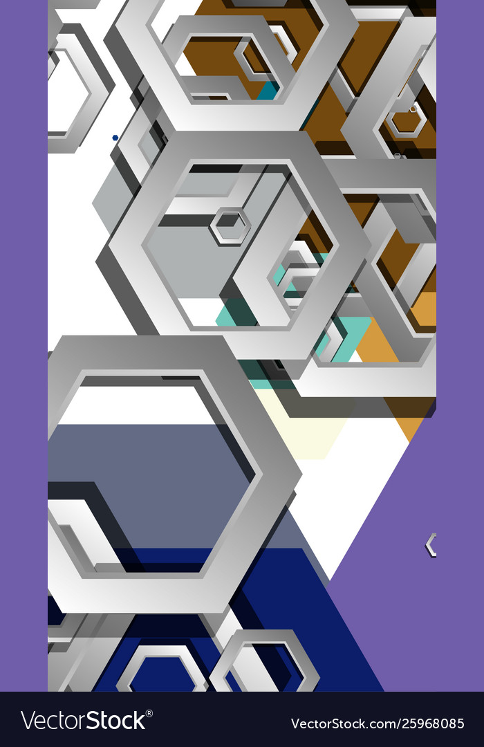 Abstract geometric background with hexagon cold vector image Abstract geometric background with hexagon cold