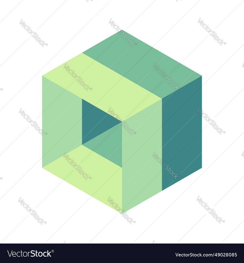 Abstract isometric cube Vector Image Abstract isometric cube