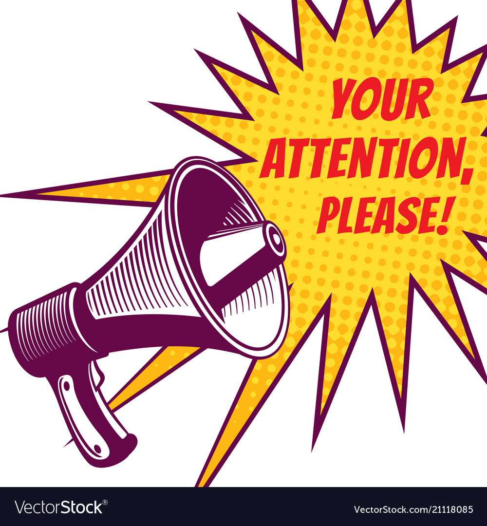 attention-please-symbols-with-megaphone-royalty-free-vector