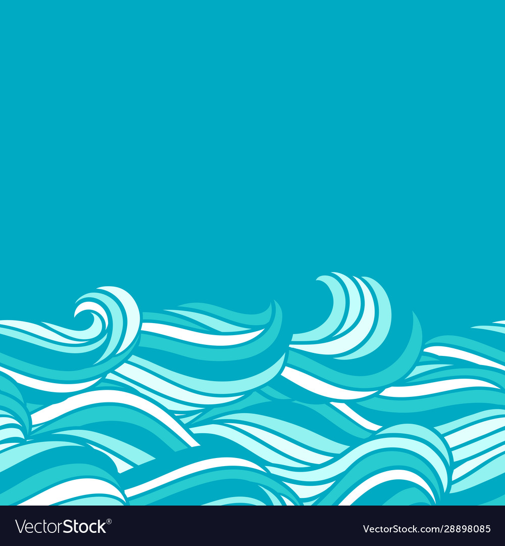 Card design with waves background with sea river Vector Image