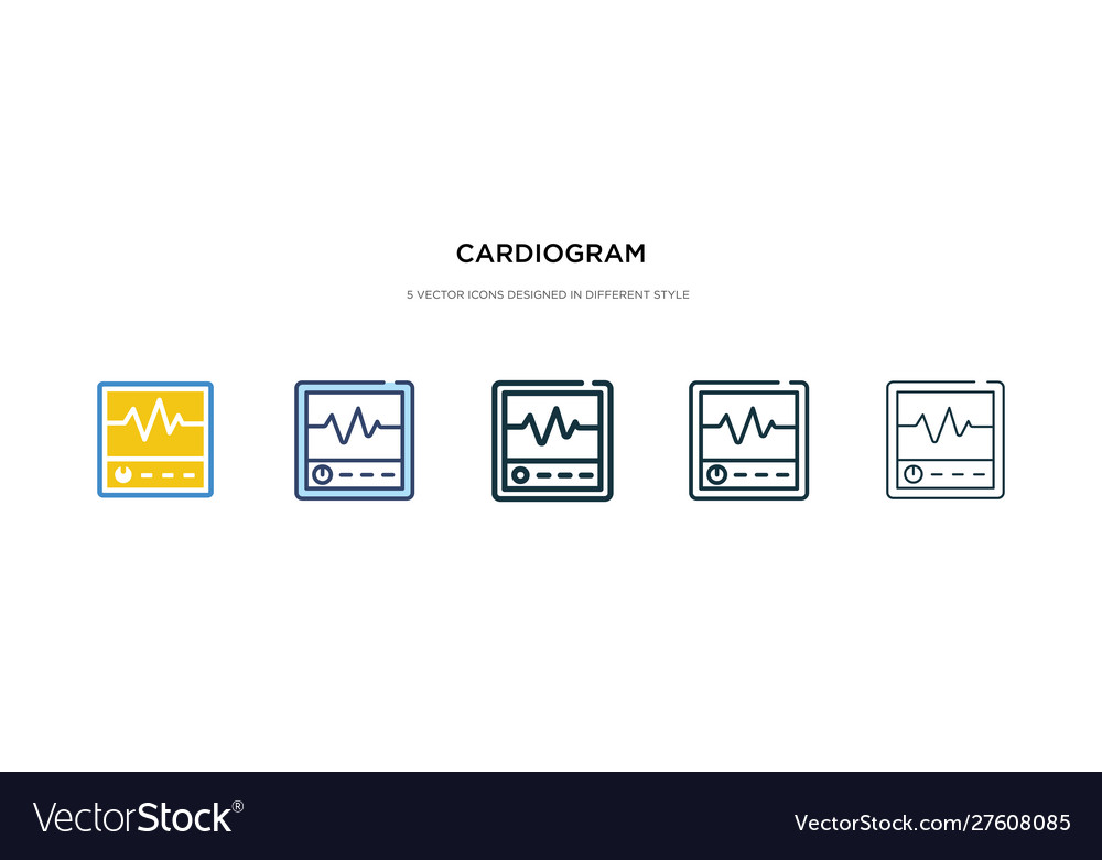 Cardiogram icon in different style two colored vector image Cardiogram icon in different style two colored