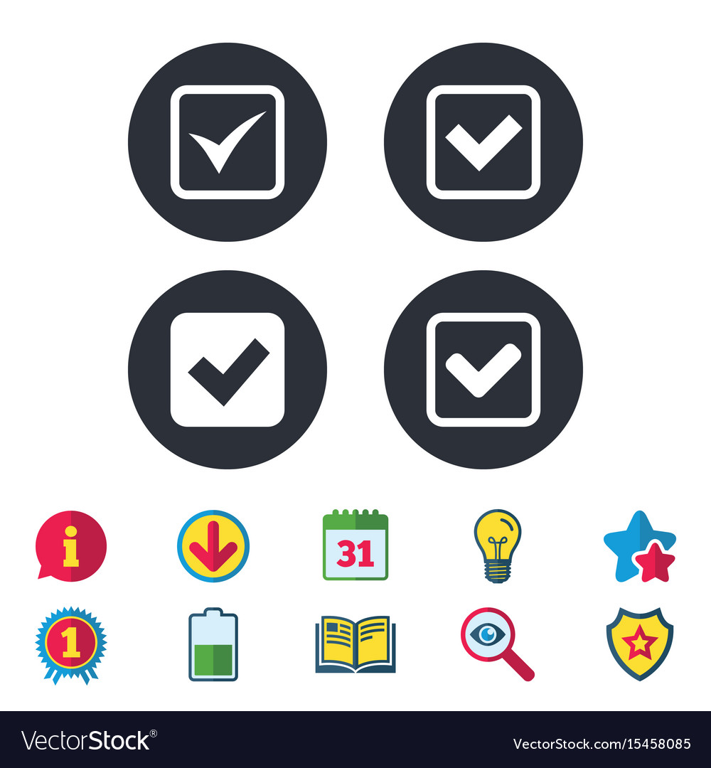 Check signs checkbox confirm icons