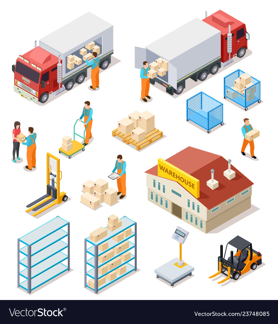 Delivery isometric logistic distribution Vector Image