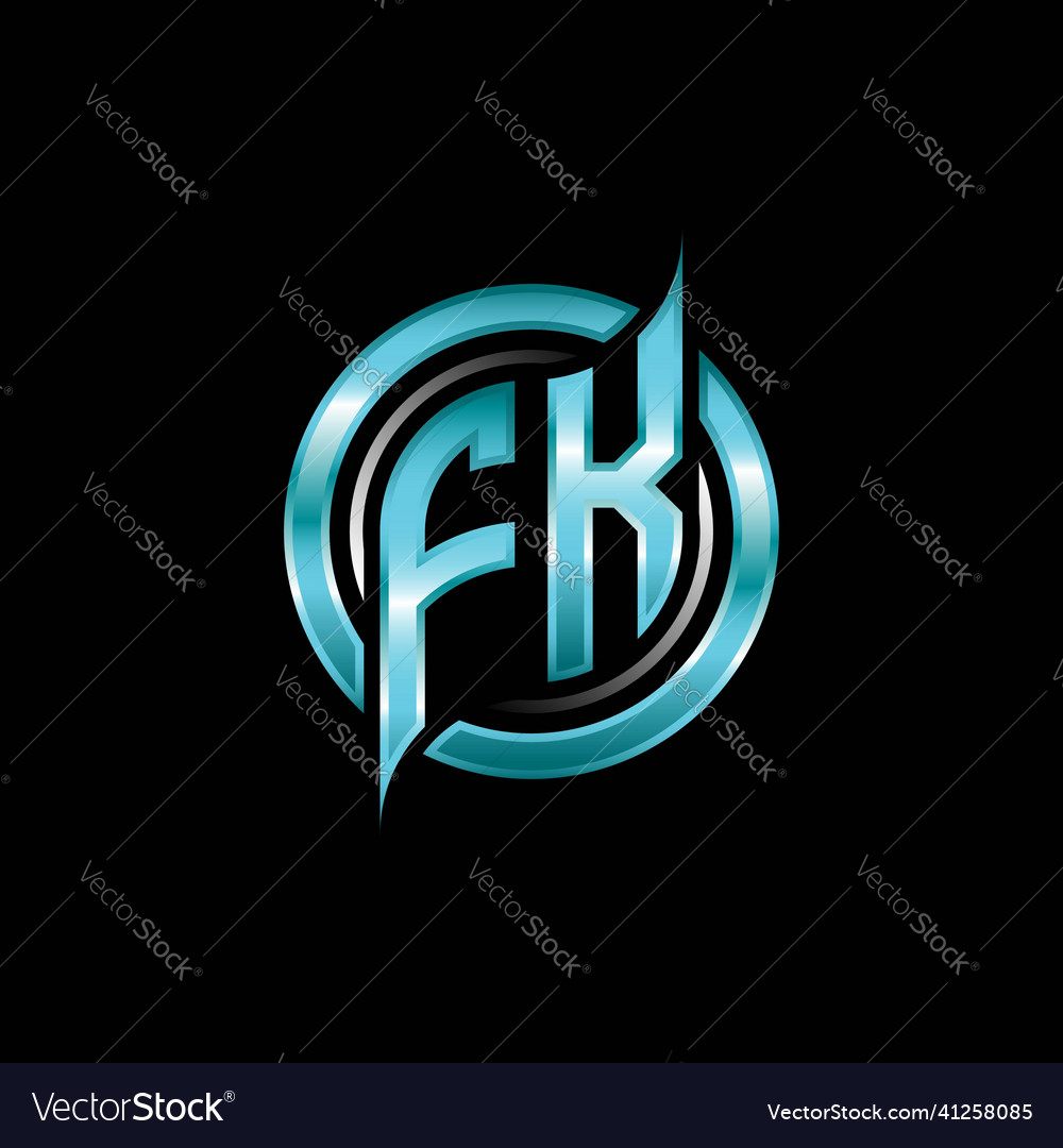 Fk initial monogram logo circle rounded