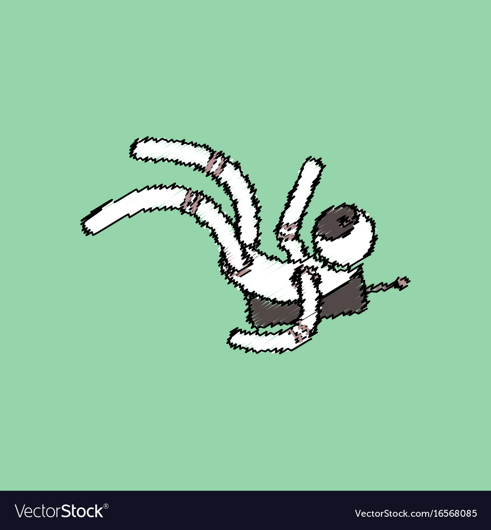 Flat icon design collection falling astronaut