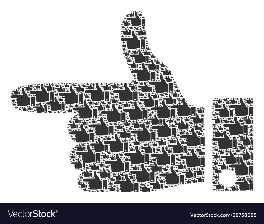 Hand pointer left fractal composition itself vector image Hand pointer left fractal composition itself