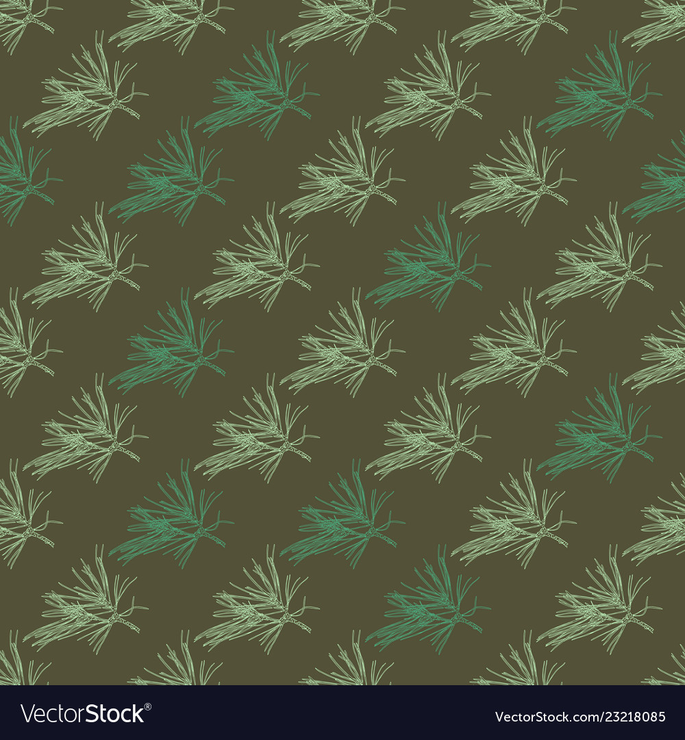 Holiday seamless pattern with fir tree branches