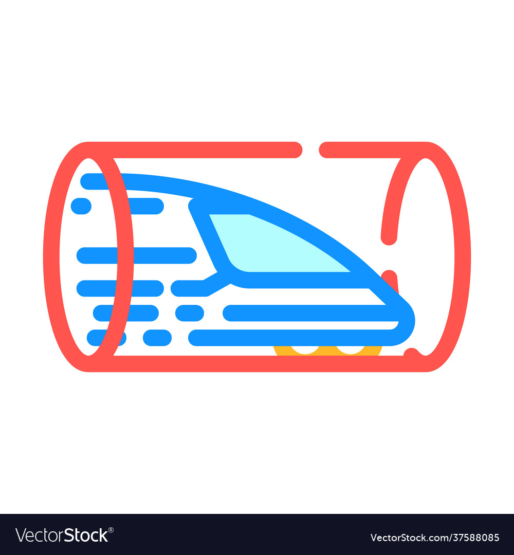 Hyperloop railway color icon vector image Hyperloop railway color icon