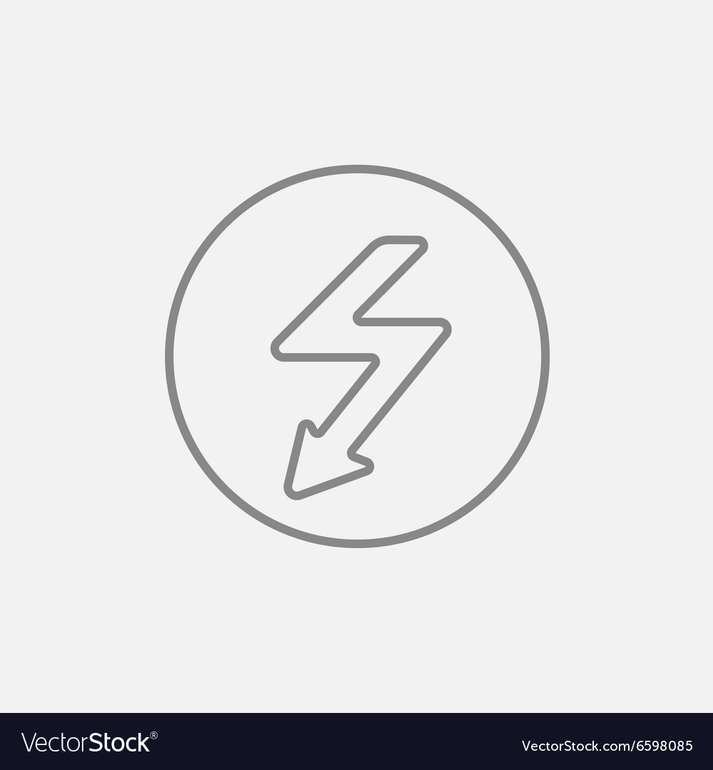 Lightning arrow downward line icon