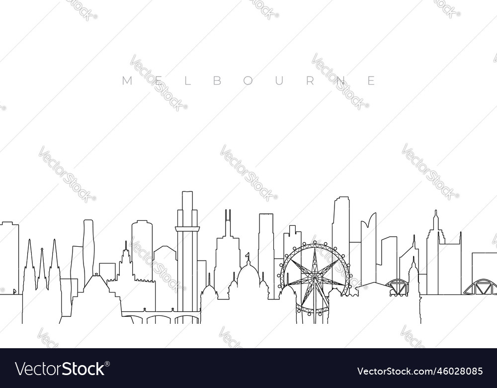 Outline melbourne skyline trendy template Vector Image