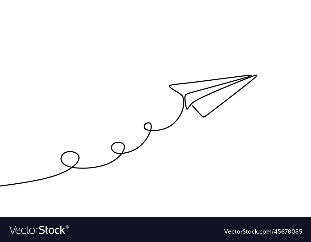 Paper Plane Continuous Line Art