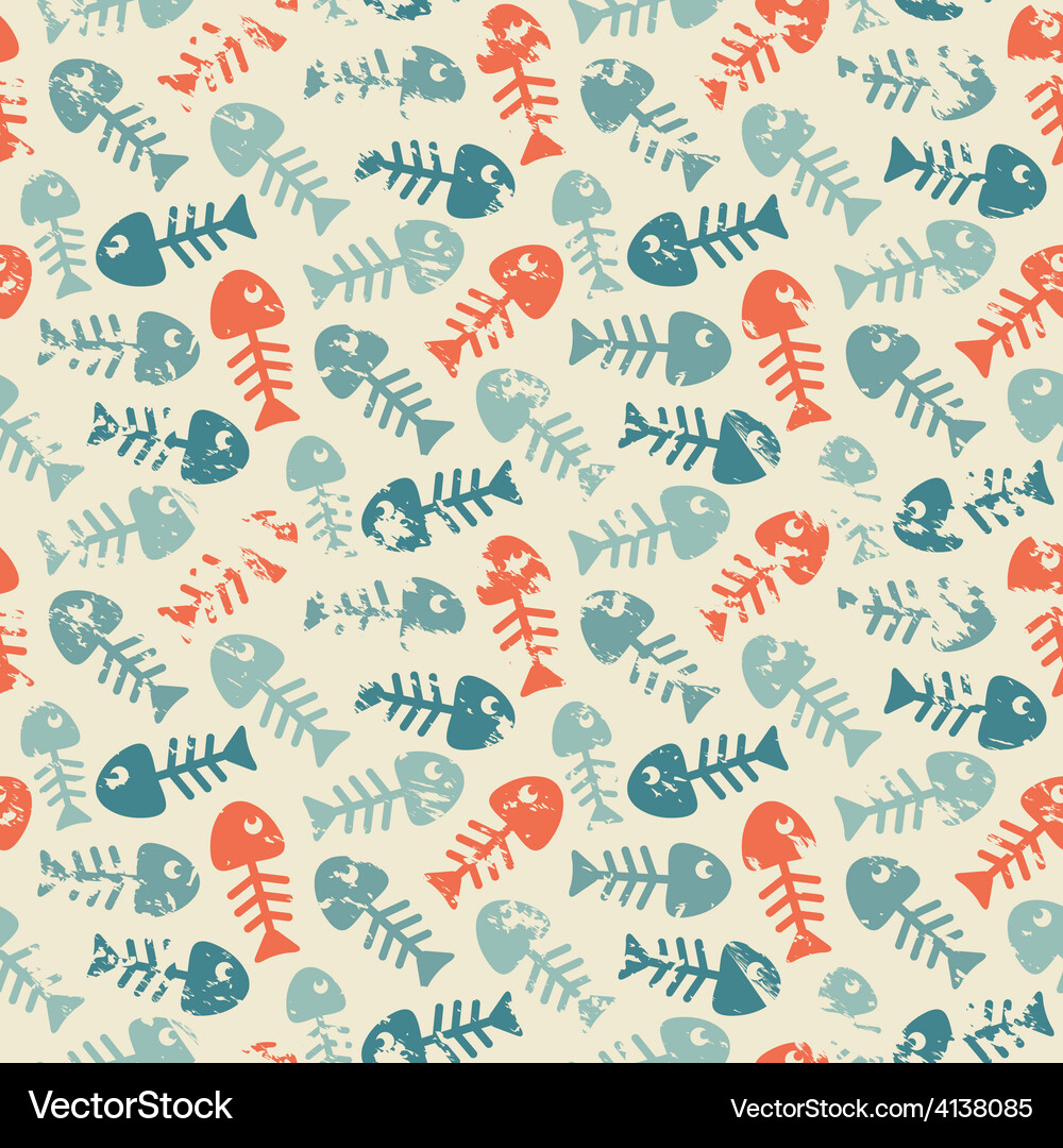 Pattern with fish Royalty Free Vector Image - VectorStock