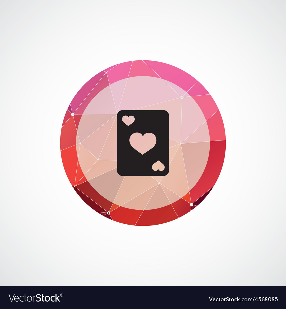 Poker circle pink triangle background icon