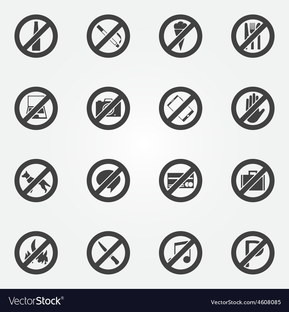 Prohibited or restriction symbols set