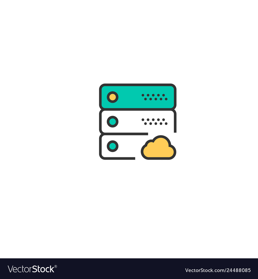 Server icon design interaction vector image Server icon design interaction