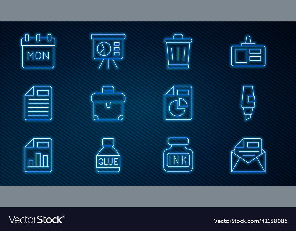 Set line mail and e-mail marker pen trash can Vector Image Set line mail and e-mail marker pen trash can