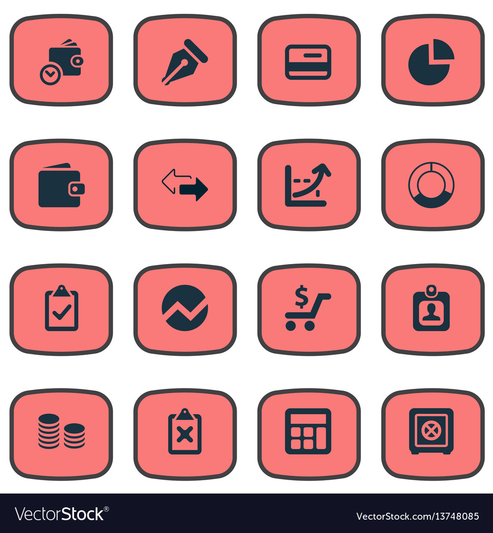 Set of simple financial icons