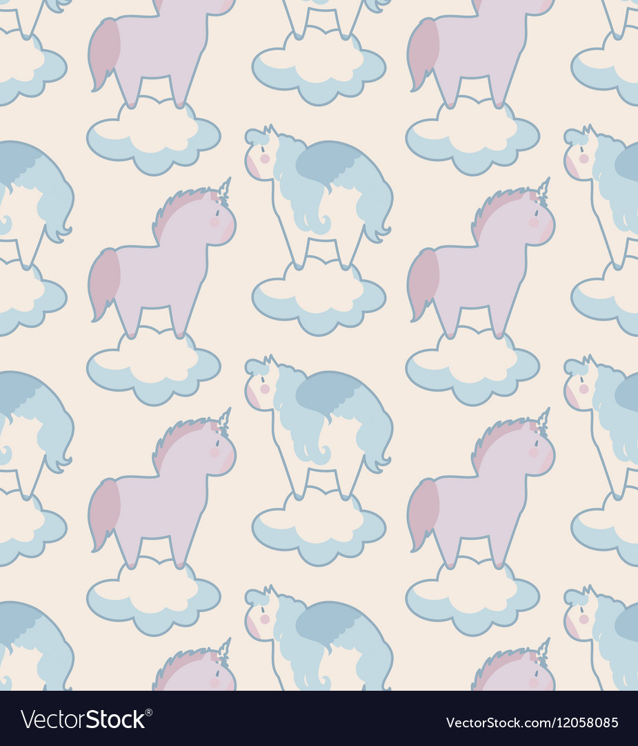 Simple seamless pattern with unicorn and pegasus
