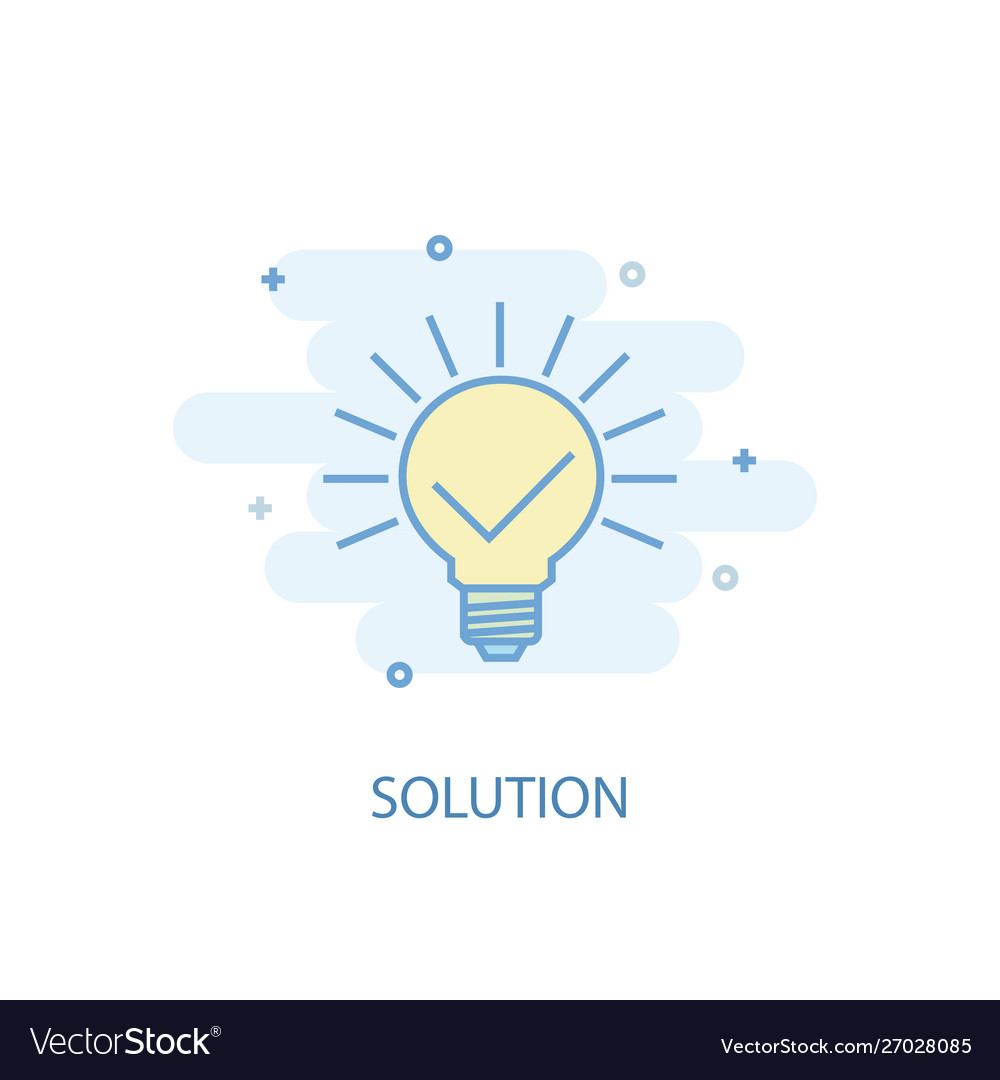 Solution line concept simple icon colored