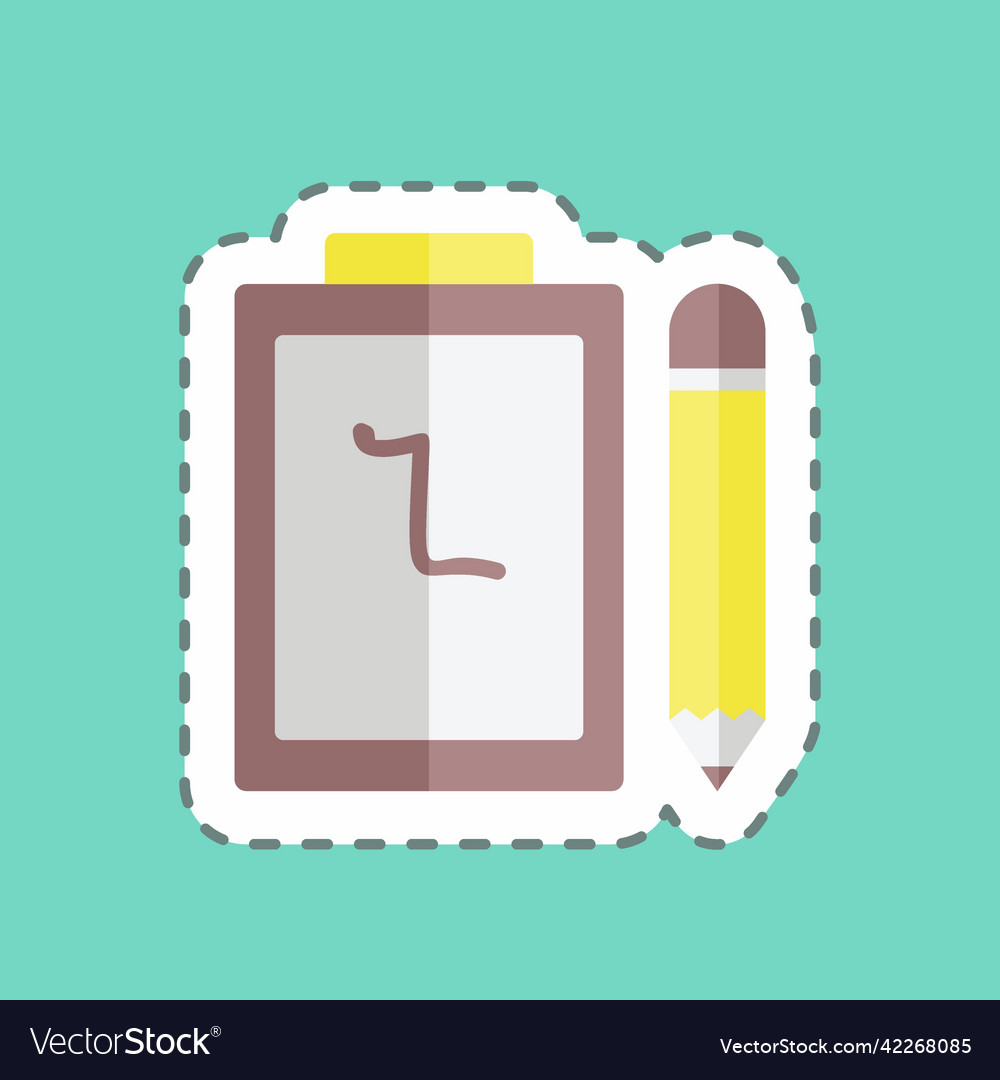 Sticker line cut notepad suitable for web vector image Sticker line cut notepad suitable for web