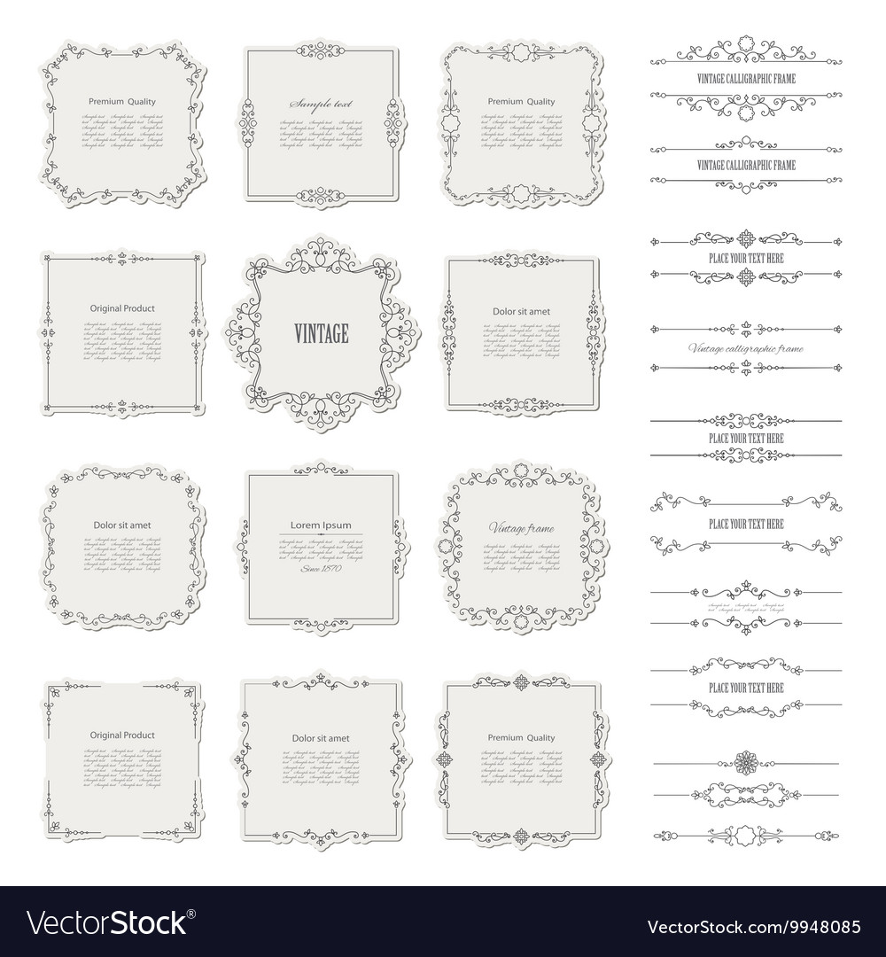 Vintage Filigree Frames And Borders Big Set Vector Image Frames And Borders Big Set Vector Image