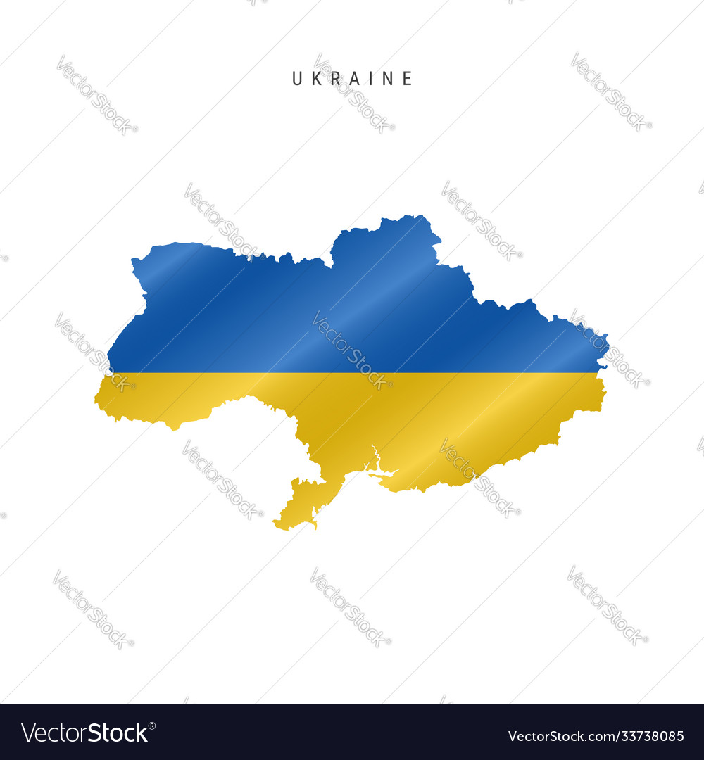 Waving flag map ukraine Royalty Free Vector Image