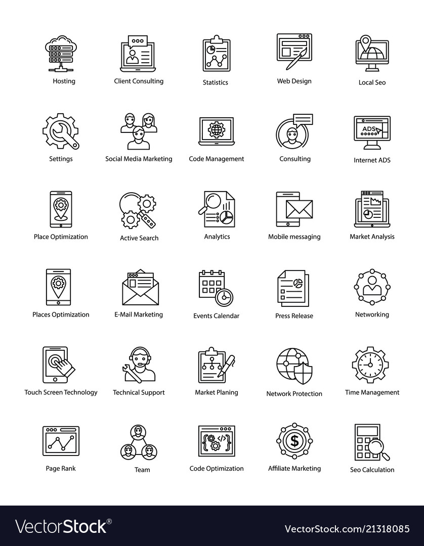 Web & SEO Line Icons Set