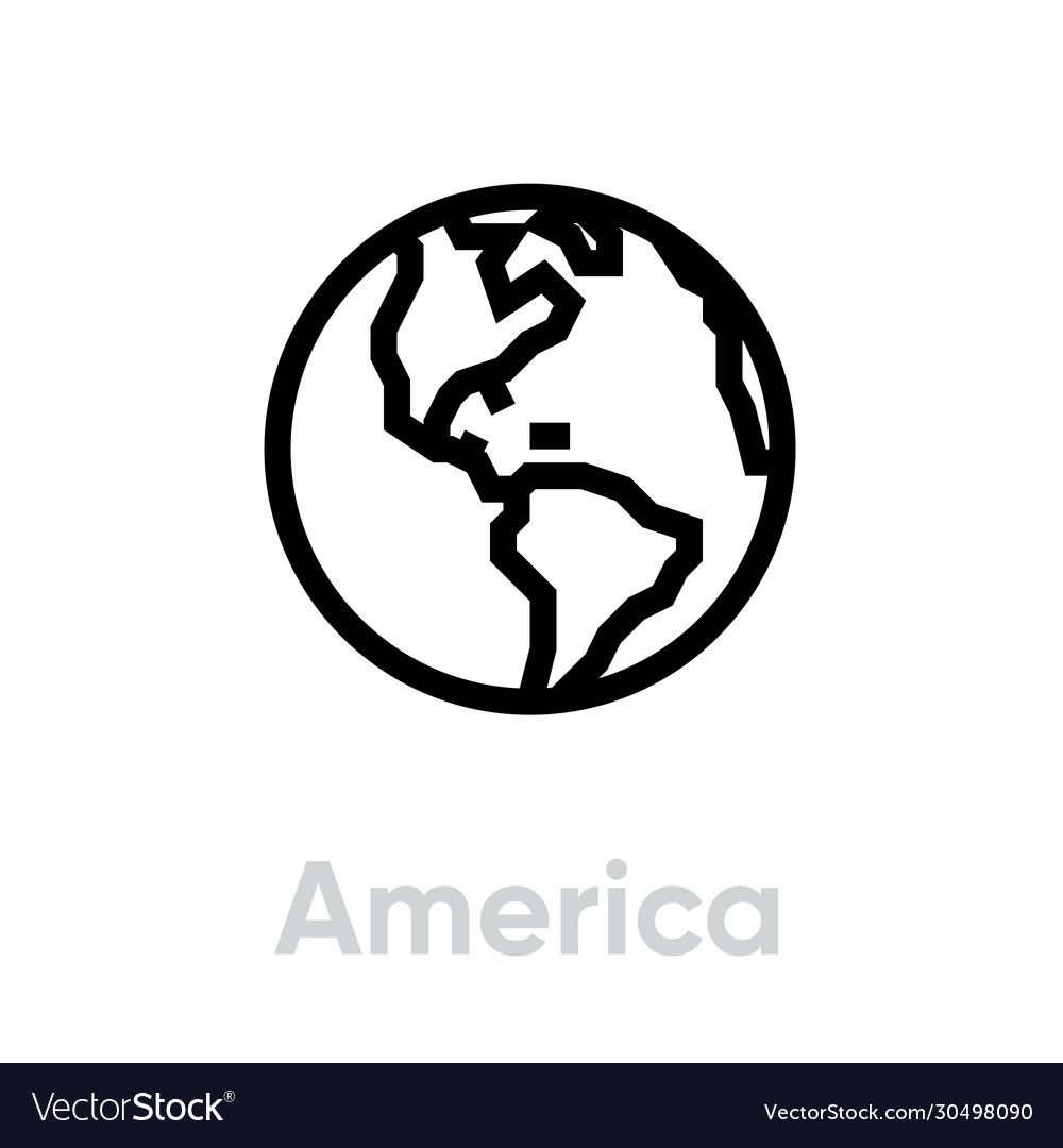 America icon editable outline vector image America icon editable outline