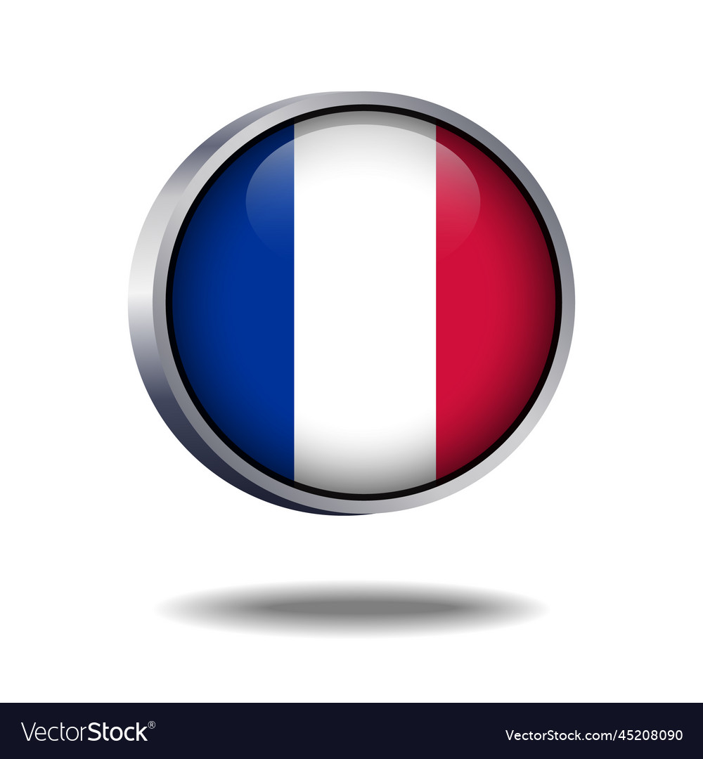 France flag button Royalty Free Vector Image - VectorStock