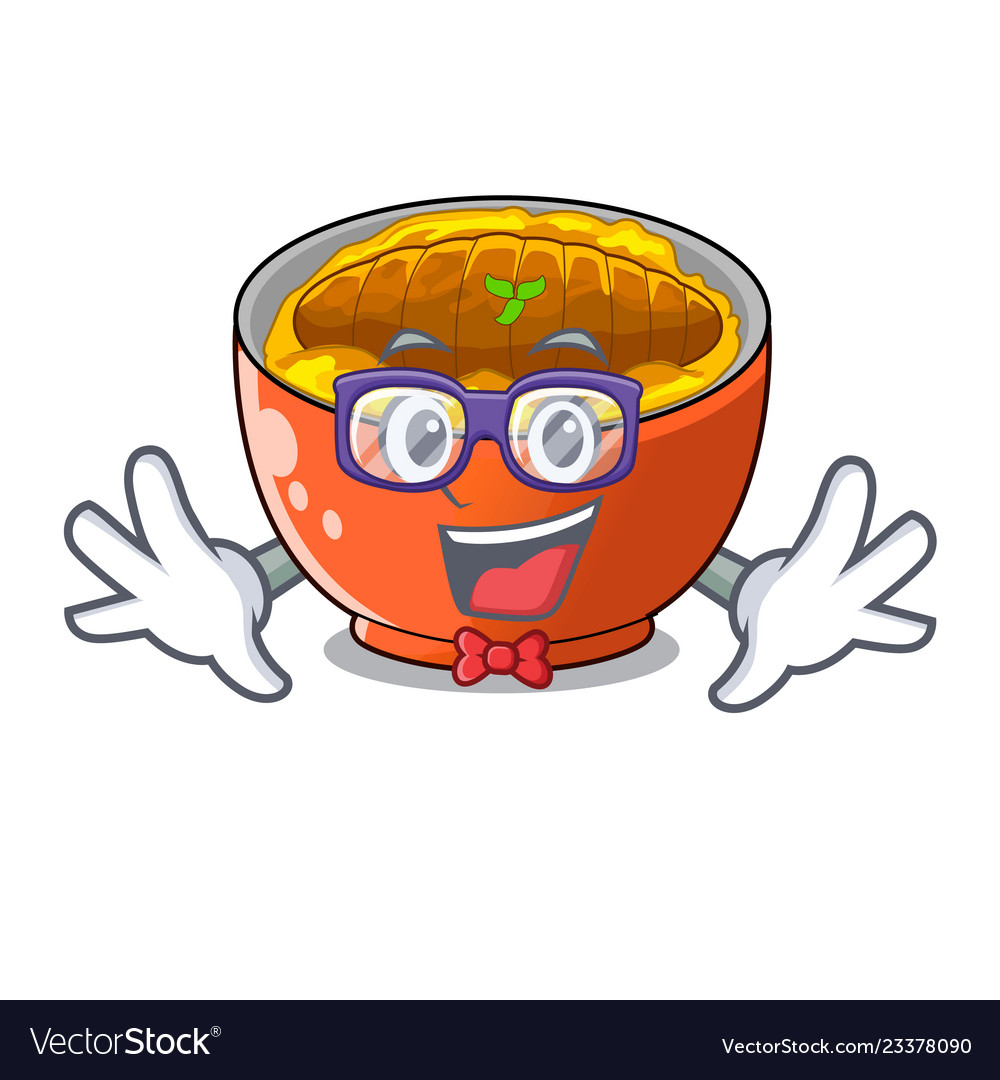 Geek katsudon sauce in the character bowl Vector Image Geek katsudon sauce in the character bowl