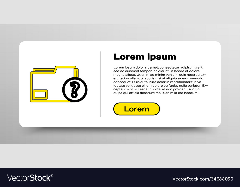 Line unknown document folder icon isolated vector image Line unknown document folder icon isolated