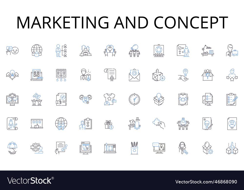 Marketing and concept line icons collection trial