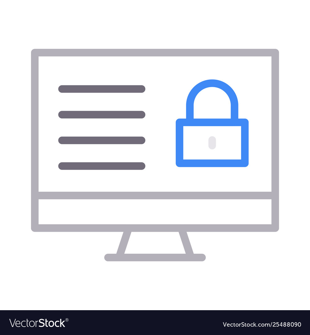 Secure lcd vector image Secure lcd