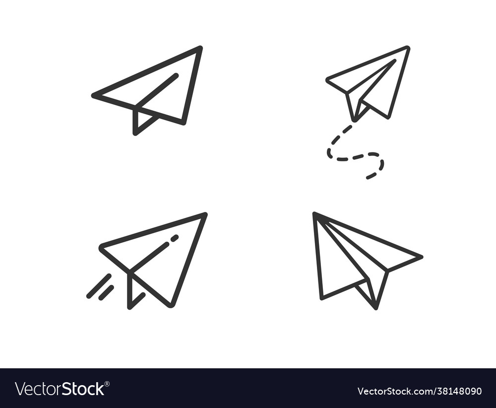 Send message line icon set mail vector image Send message line icon set mail