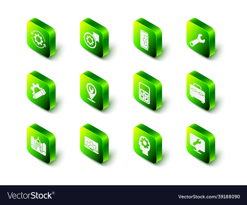 Set gear and arrows as workflow process setting