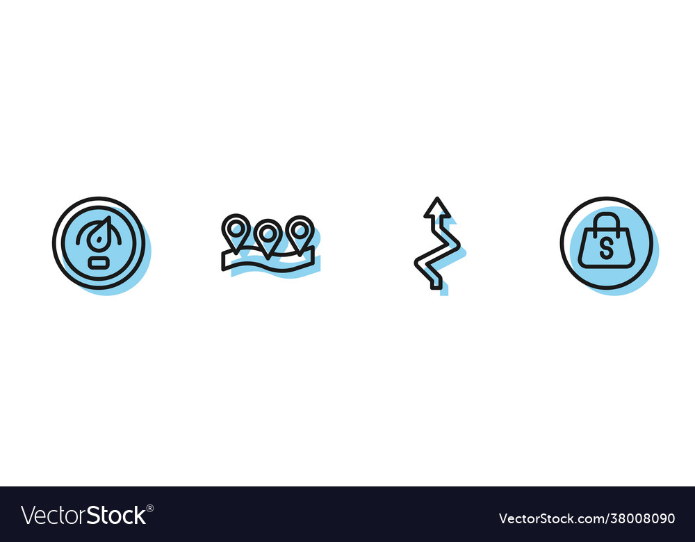 Set line arrow digital speed meter location Vector Image Set line arrow digital speed meter location