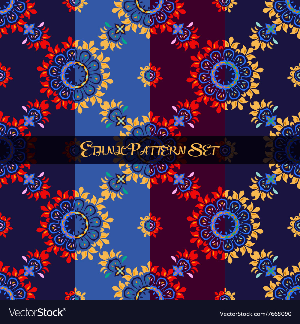Set of ethnic seamless patterns