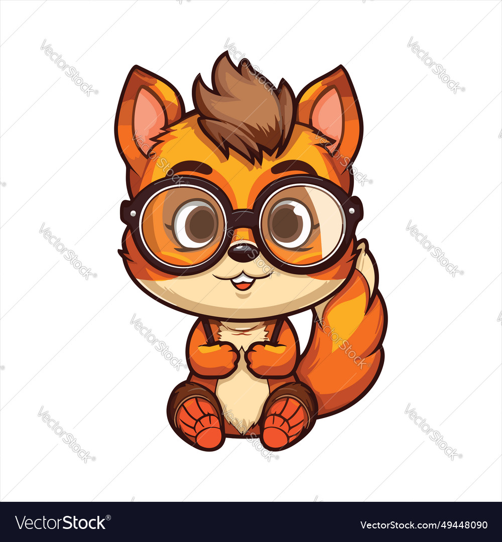 Squirrel cute funny cartoon kawaii clipart Vector Image