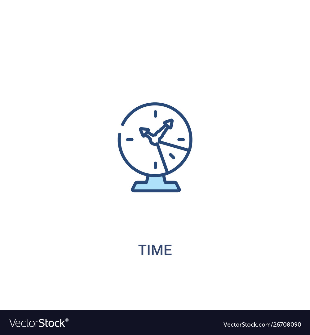 Zeitkonzept 2 farbige Icon einfaches Linienelement