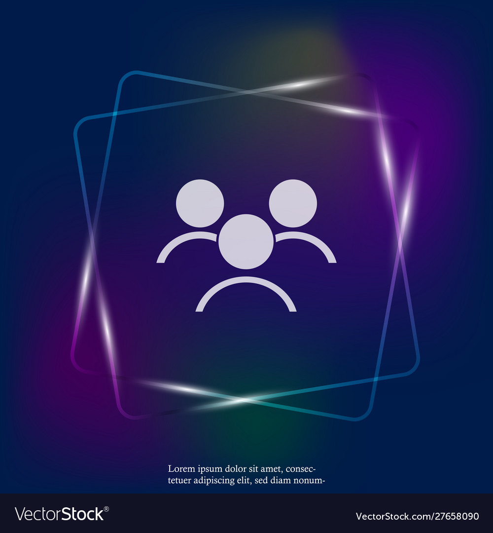 User chat neon light icon flat people interaction