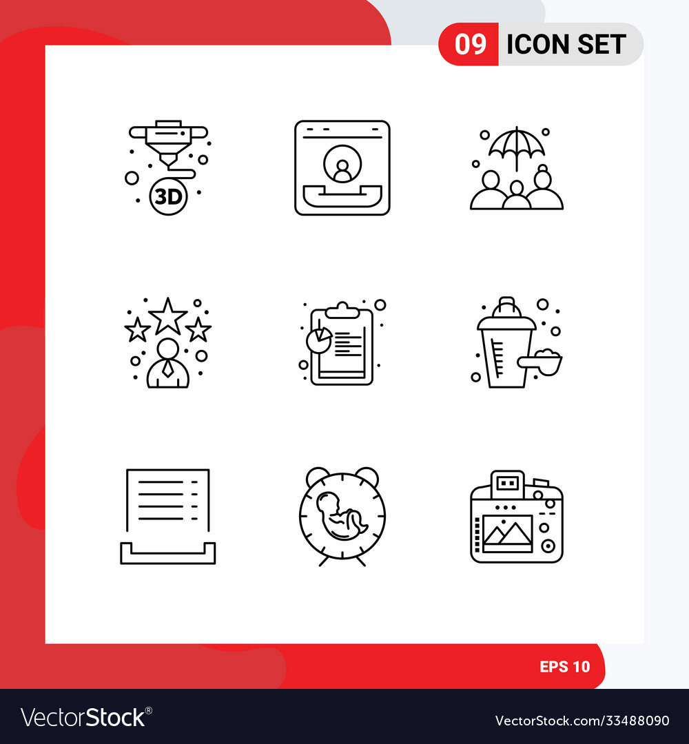 User interface pack 9 basic outlines chart